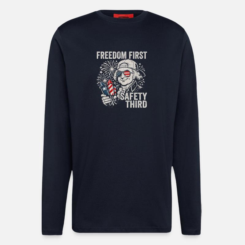 Freedom first, safety third – Jo - Longsleeve - made by SPREAD - DARK NAVY