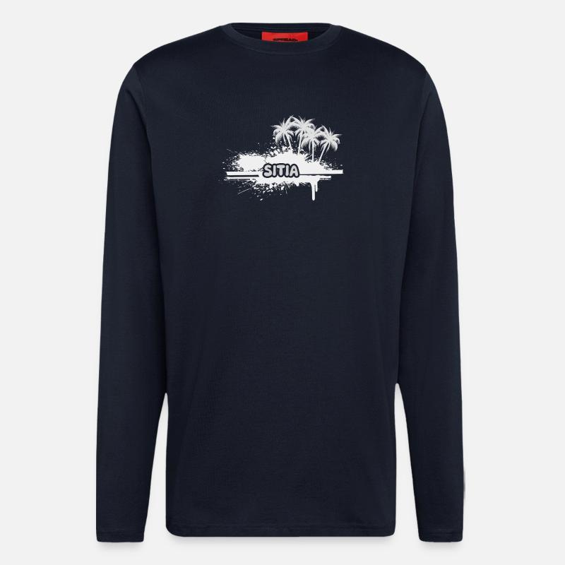 Sitia als Palmen - Langarmshirt - made by SPREAD - DARK NAVY