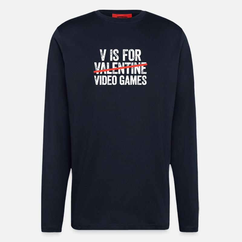 Valentine Gaming Typography - Longsleeve - made by SPREAD - DARK NAVY