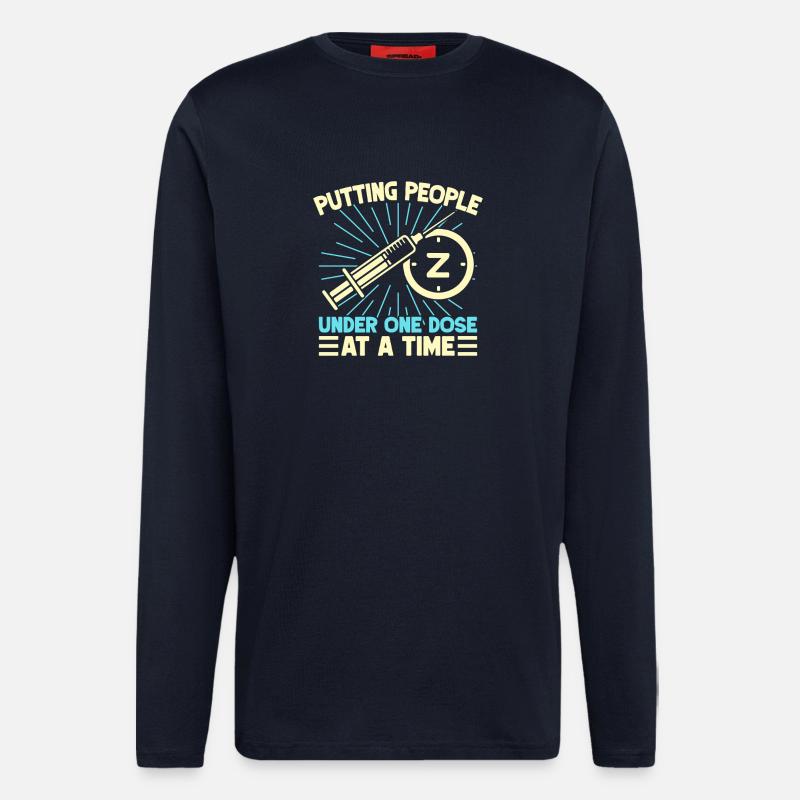 Anesthesiologist Putting People One Dose - Longsleeve - made by SPREAD  - DARK NAVY