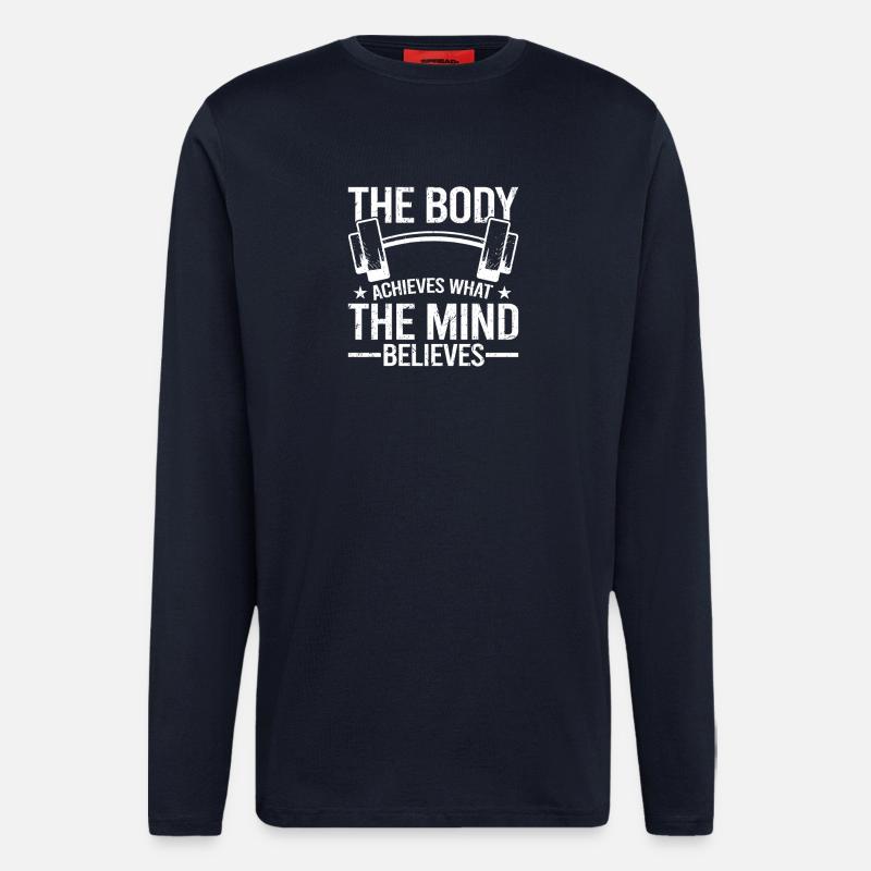 Mind Believes, Body Achieves - Longsleeve - made by SPREAD - DARK NAVY