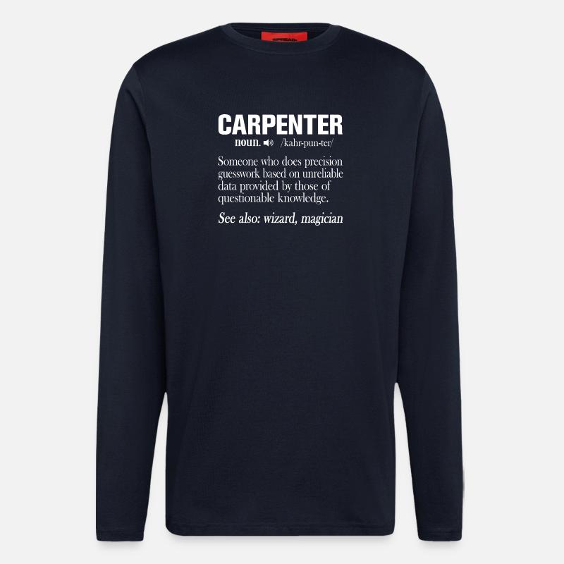 Zimmermann Definition Lustiger Handwerker Spruch - Langarmshirt - made by SPREAD - DARK NAVY