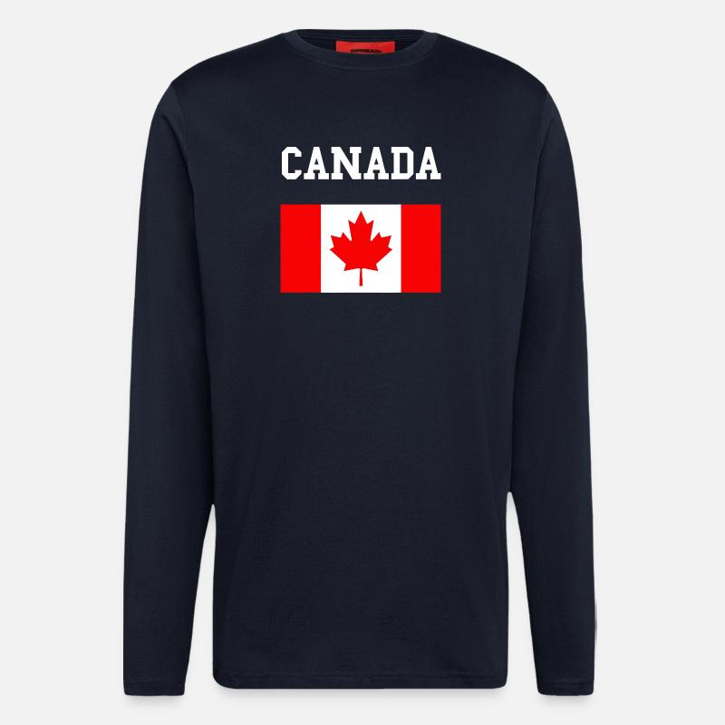 Maple Leaf Kanada-Flagge - Langarmshirt - made by SPREAD  - DARK NAVY