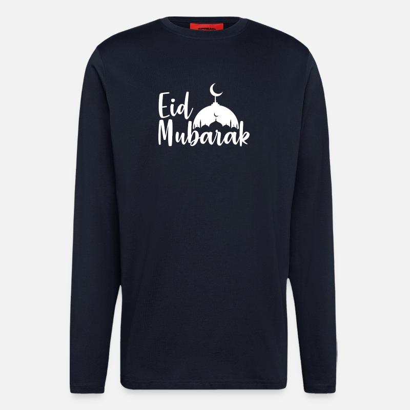 Silhouette der Eid Mubarak-Moschee - Langarmshirt - made by SPREAD  - DARK NAVY