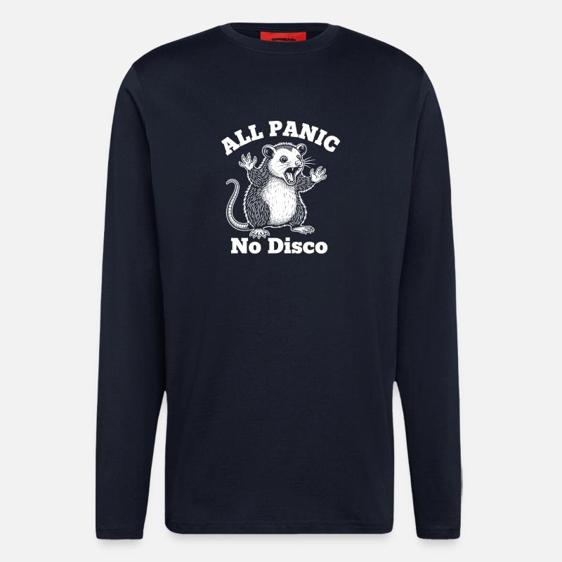 All Panic Maus – No Disco - Manches longues bio décontracté fabriqué en UE - DARK NAVY