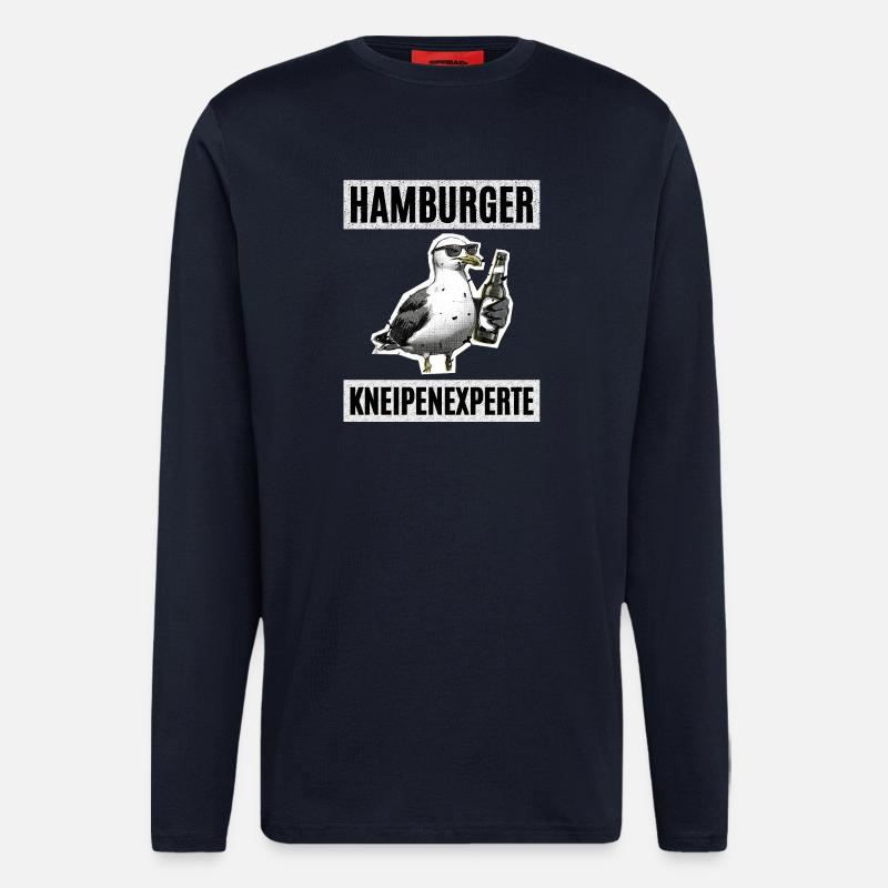 Expert en pubs de Hambourg - Manches longues bio décontracté fabriqué en UE - DARK NAVY