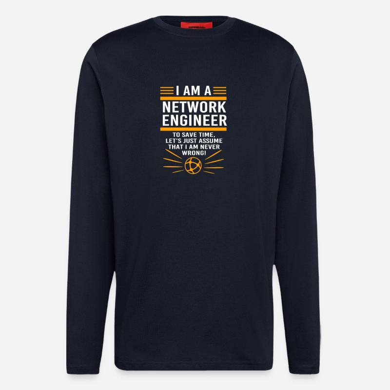 Netzwerk Informatiker Programmierer Admin - Langarmshirt - made by SPREAD  - DARK NAVY