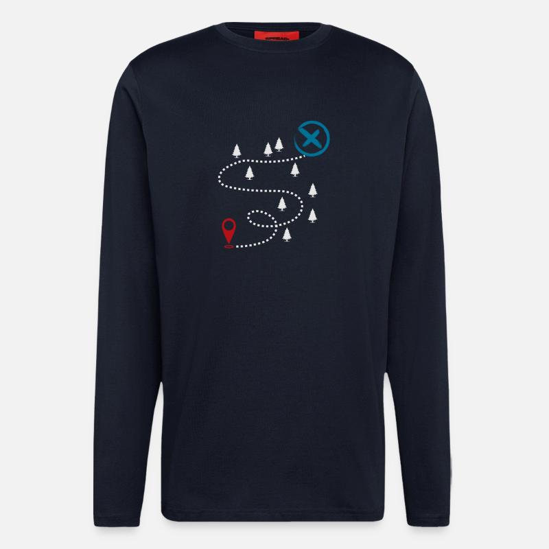 Adventure Trail Map Geocaching Graphic - Longsleeve - made by SPREAD  - DARK NAVY