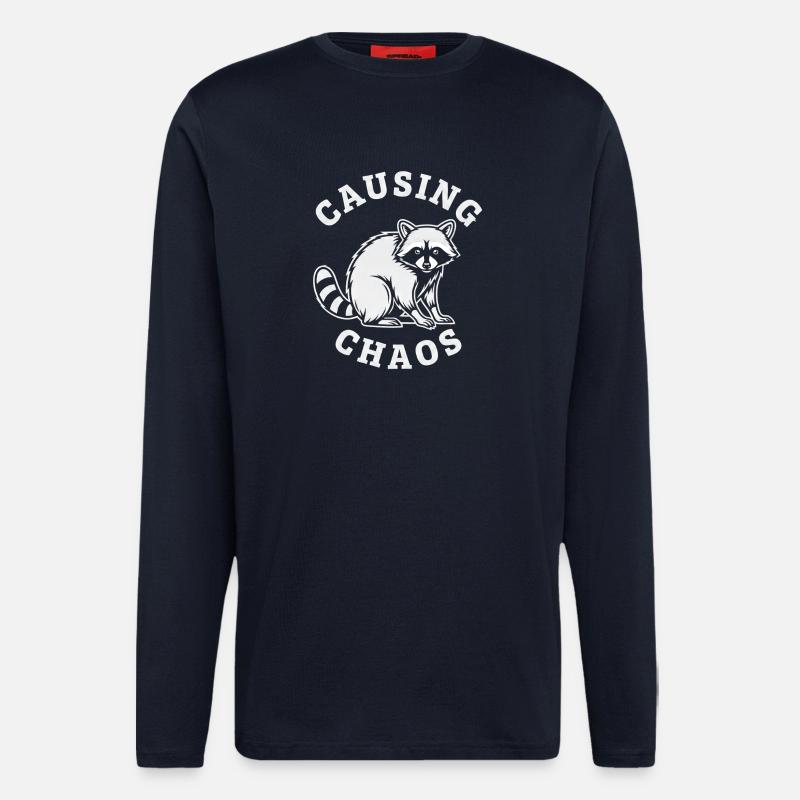 Chaotischer Waschbär Causing Chaos - Langarmshirt - made by SPREAD  - DARK NAVY