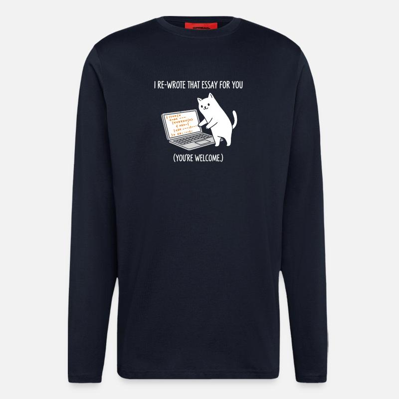 Code-Katze erklärt Aufgaben - Langarmshirt - made by SPREAD  - DARK NAVY