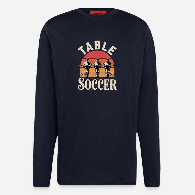 Tischfußball Evolution Lustiges Kickern Foosball - Langarmshirt - made by SPREAD  - DARK NAVY