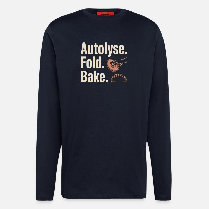 Autolyse Fold Backe Bread Kunst - Langarmshirt - made by SPREAD  - DARK NAVY
