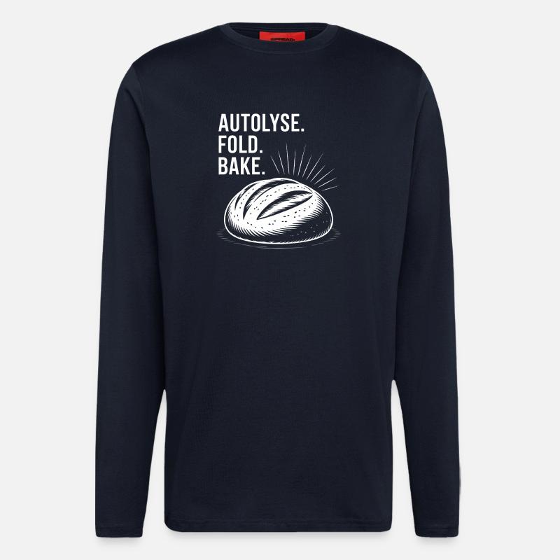 Bread Bold : Art de l’autolyse - Manches longues bio décontracté fabriqué en UE - DARK NAVY