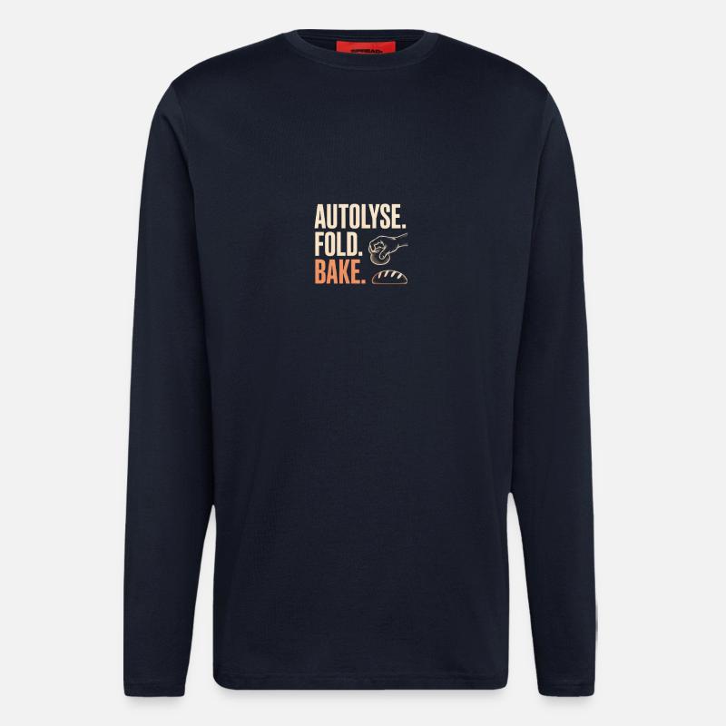 Autolyse Fold Bake Bread Art - Longsleeve - made by SPREAD - DARK NAVY
