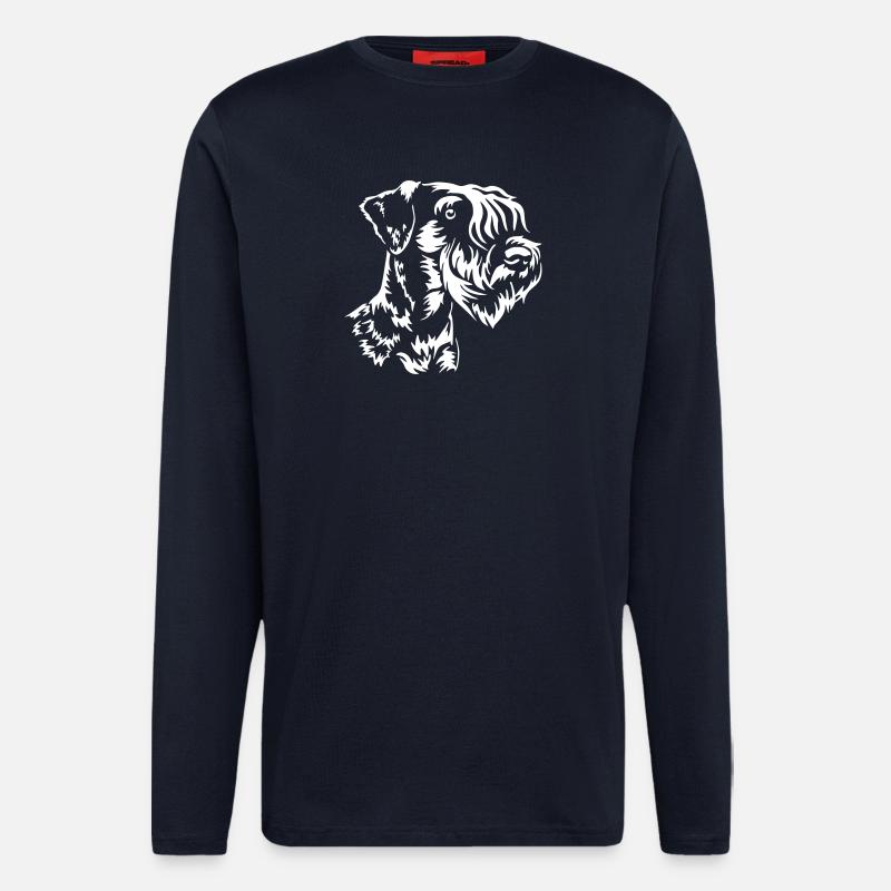 Cesky Terrier Head "Black Edition" - Longsleeve - made by SPREAD  - DARK NAVY