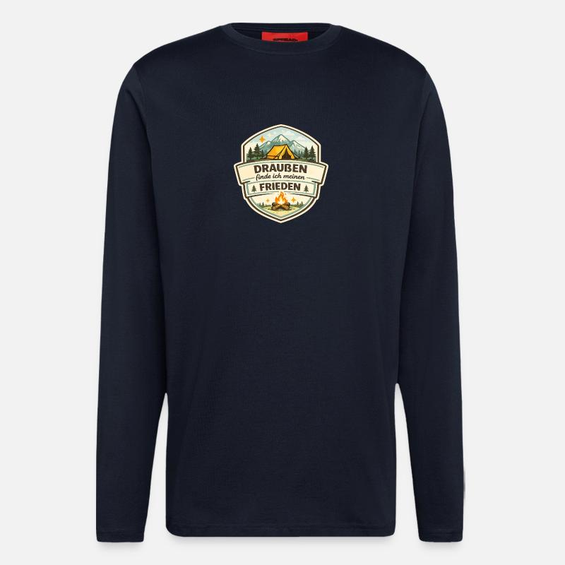 Campingfrieden Badge - Langarmshirt - made by SPREAD  - DARK NAVY