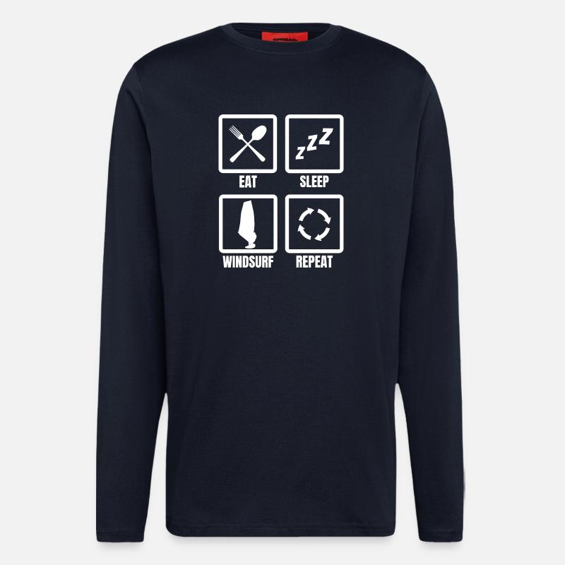 Eat Sleep Windsurf Repeat - Langarmshirt - made by SPREAD  - DARK NAVY