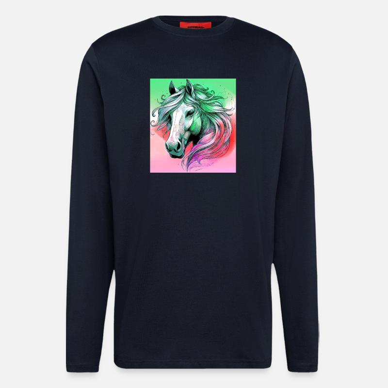 Pferd - Langarmshirt - made by SPREAD  - DARK NAVY