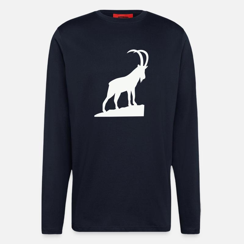 Alpenbock Silhouette - Langarmshirt - made by SPREAD  - DARK NAVY