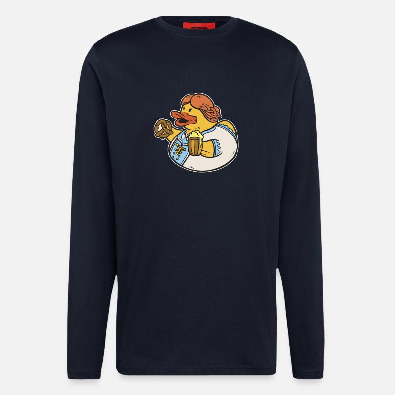 Ente, Bier & Breze – Bierzelt  - Langarmshirt - made by SPREAD  - DARK NAVY