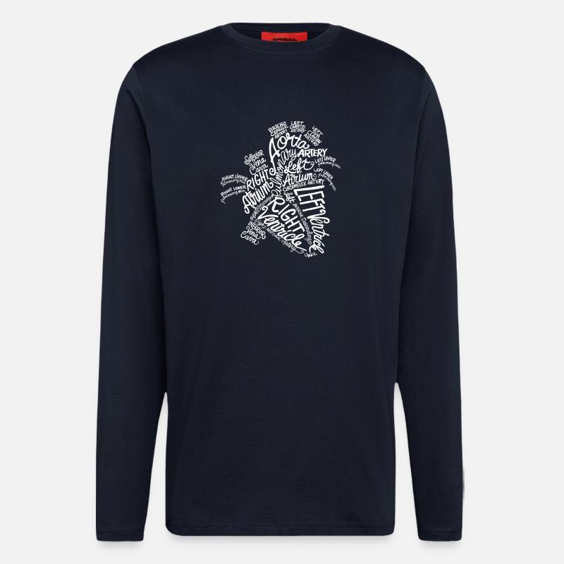 Blattwort-Kunsttypografie - Langarmshirt - made by SPREAD  - DARK NAVY