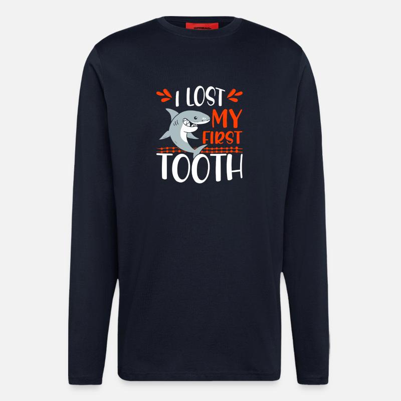 First Tooth Shark Tee - Longsleeve - made by SPREAD  - DARK NAVY