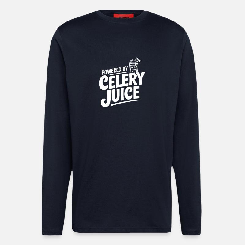 Alimenté par du jus de céleri - Manches longues bio décontracté fabriqué en UE - DARK NAVY