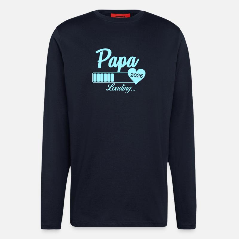 Papa Loading 2026 Heart - Longsleeve - made by SPREAD  - DARK NAVY