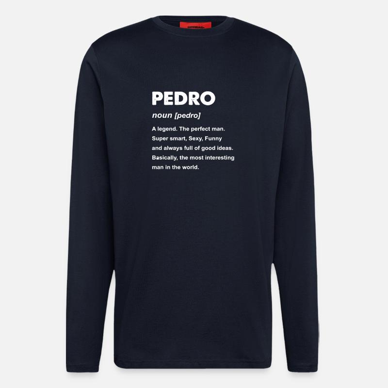 Pedro Legend Typografie Tee - Langarmshirt - made by SPREAD  - DARK NAVY