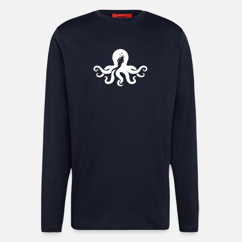 Squid Octopus Diving Trip - Longsleeve - made by SPREAD  - DARK NAVY