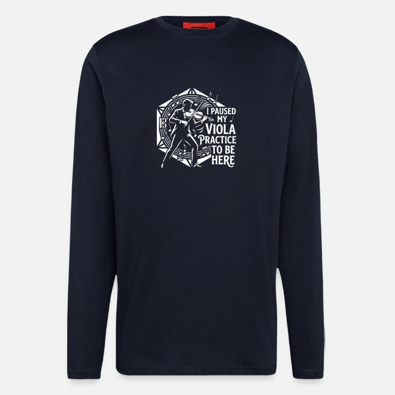 Bratsche Paused Viola Practice Musiker - Langarmshirt - made by SPREAD  - DARK NAVY