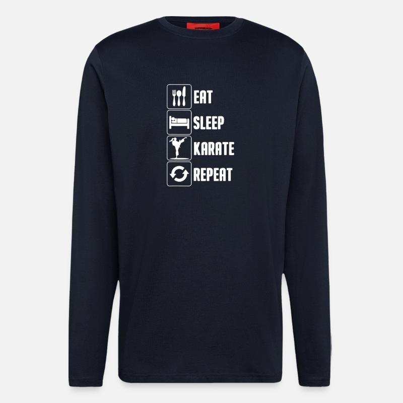 Eat Sleep Karate Repeat - Longsleeve - made by SPREAD  - DARK NAVY