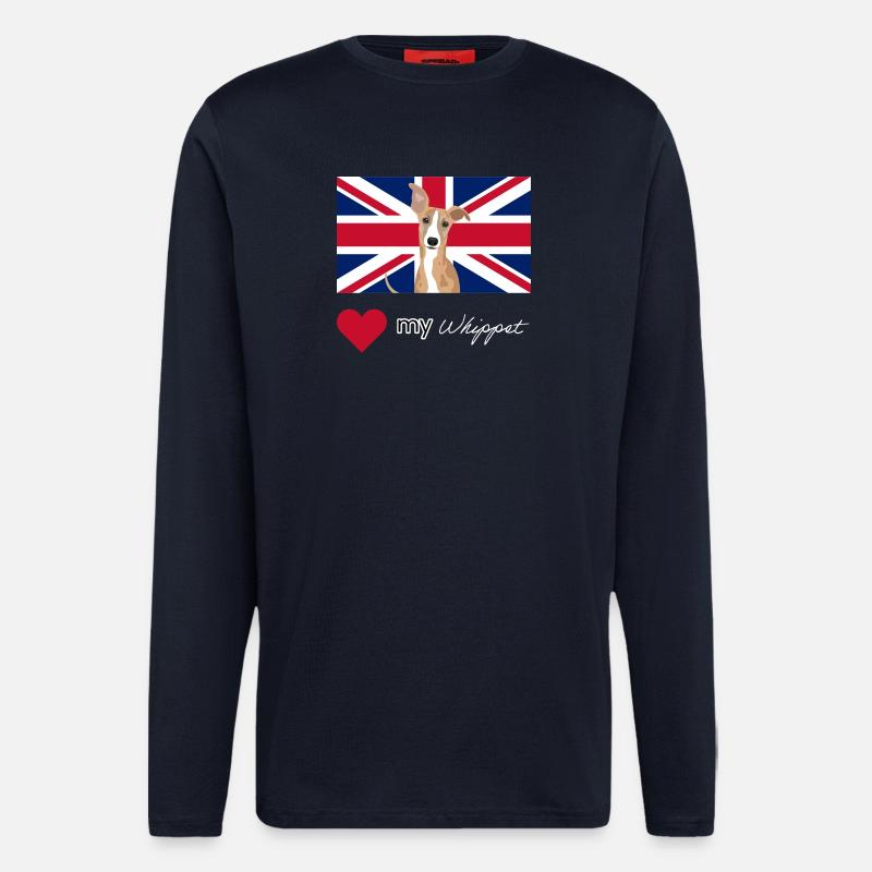 LUVMYWHIPPET (White) - Longsleeve - made by SPREAD - DARK NAVY