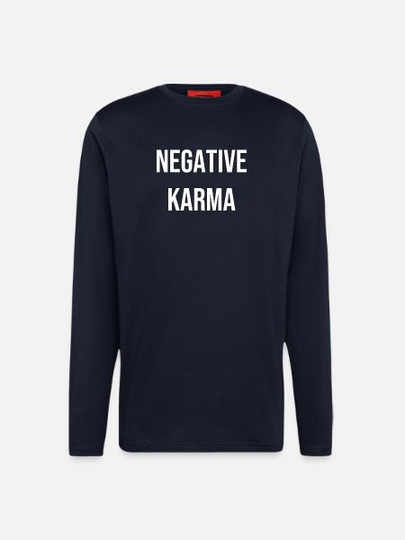 Negative Karma T-Shirt Gift Idea - Longsleeve - made by SPREAD  - DARK NAVY