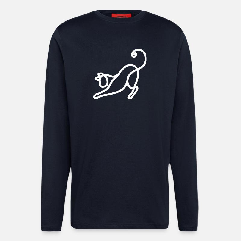 Minimalistische Katze - Langarmshirt - made by SPREAD  - DARK NAVY