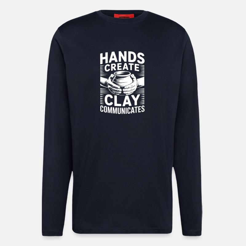 Pottery Artists Clay Communicates Pottery - Langarmshirt - made by SPREAD  - DARK NAVY