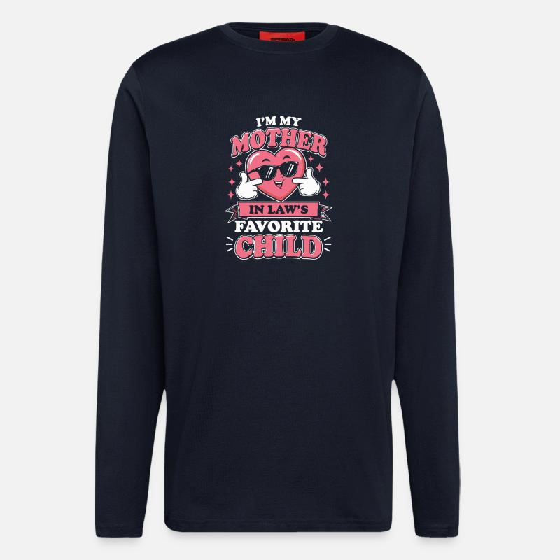 Cœur d’enfant préféré de belle-mère - Manches longues bio décontracté fabriqué en UE - DARK NAVY