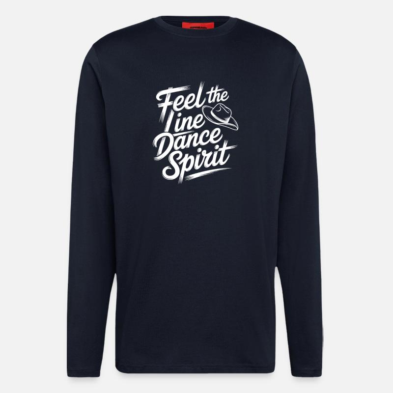 Line Dance Spirit Brush Script - Langarmshirt - made by SPREAD  - DARK NAVY