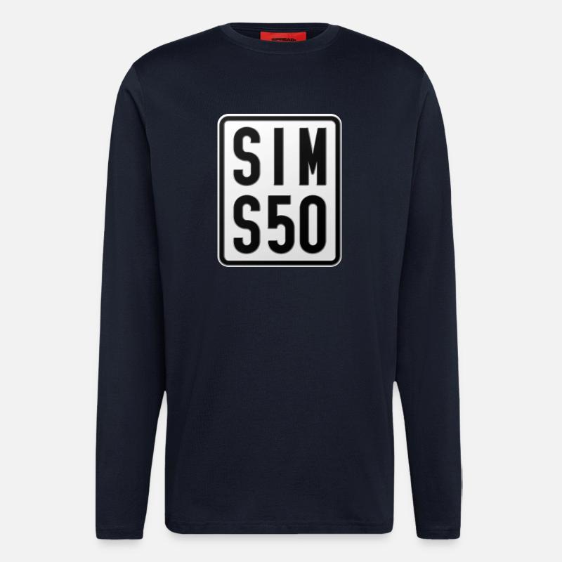 Simson S50 Moped Kennzeichen - Langarmshirt - made by SPREAD - DARK NAVY