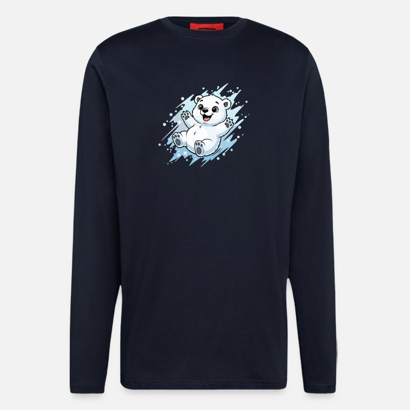 Happy Polar Bear Splash - Longsleeve - made by SPREAD  - DARK NAVY