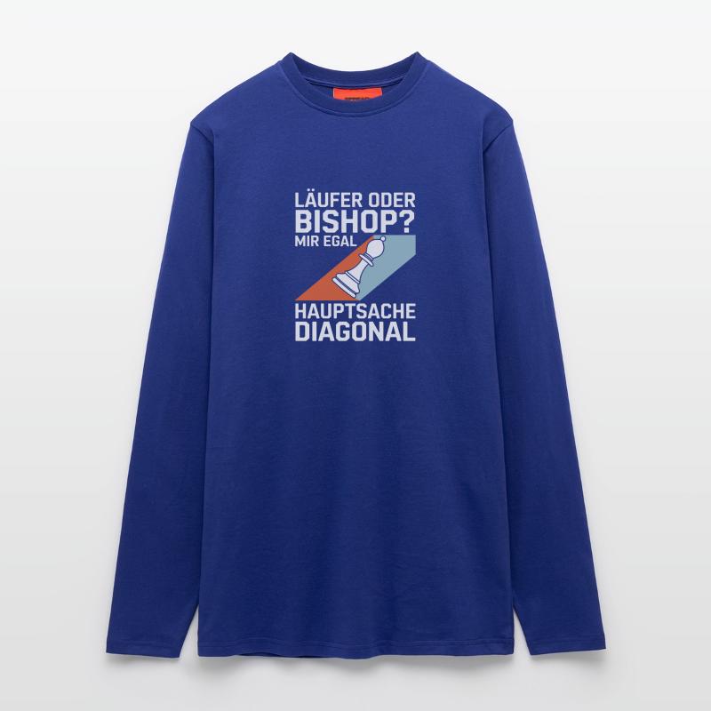Läufer oder Bishop? Diagonal-Humor Langarmshirt - made by SPREAD 