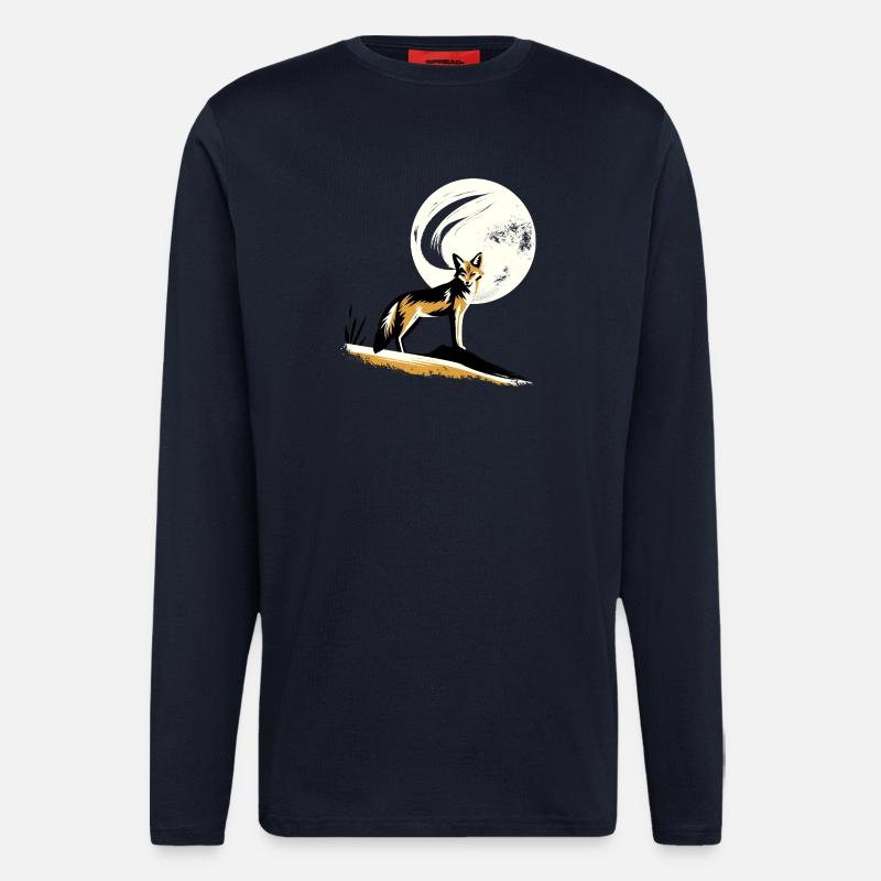 Jackal in the moonlight - Longsleeve - made by SPREAD  - DARK NAVY