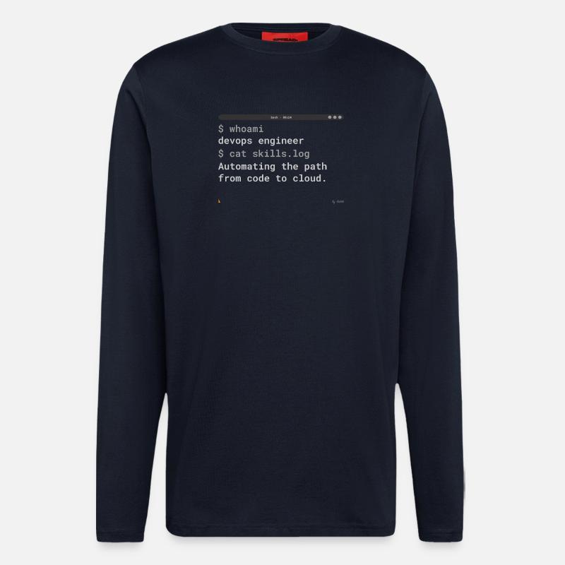 Terminal Ingénieur DevOps - Conception IT - Manches longues bio décontracté fabriqué en UE - DARK NAVY