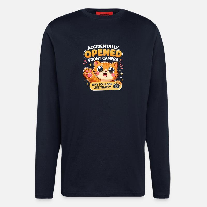 Versehentlich Geöffnete Frontkamera Katze - Langarmshirt - made by SPREAD  - DARK NAVY