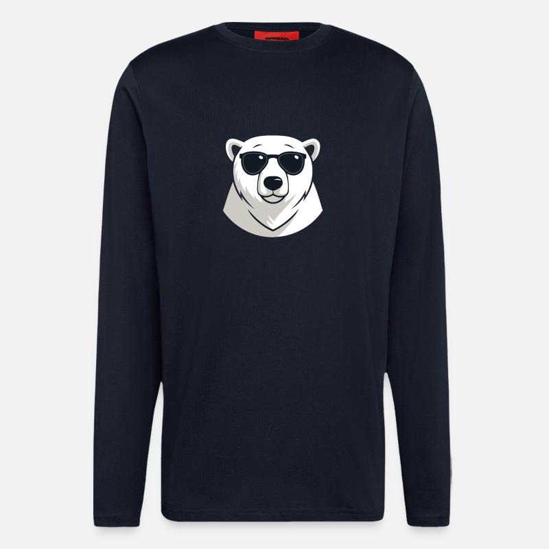 Eisbär mit dunkler Brille - Langarmshirt - made by SPREAD  - DARK NAVY