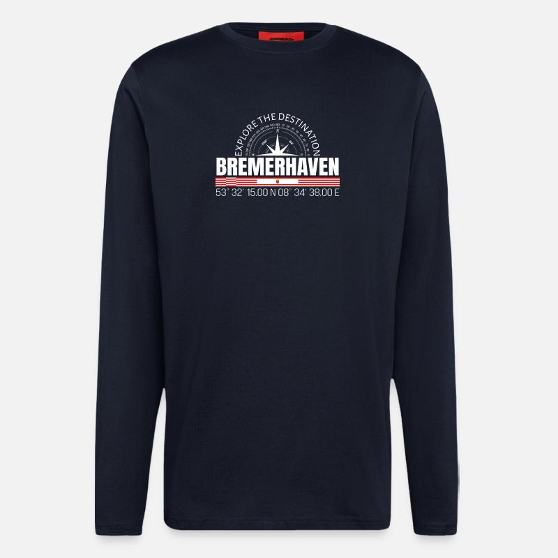 Bremerhaven - Manches longues bio décontracté fabriqué en UE - DARK NAVY