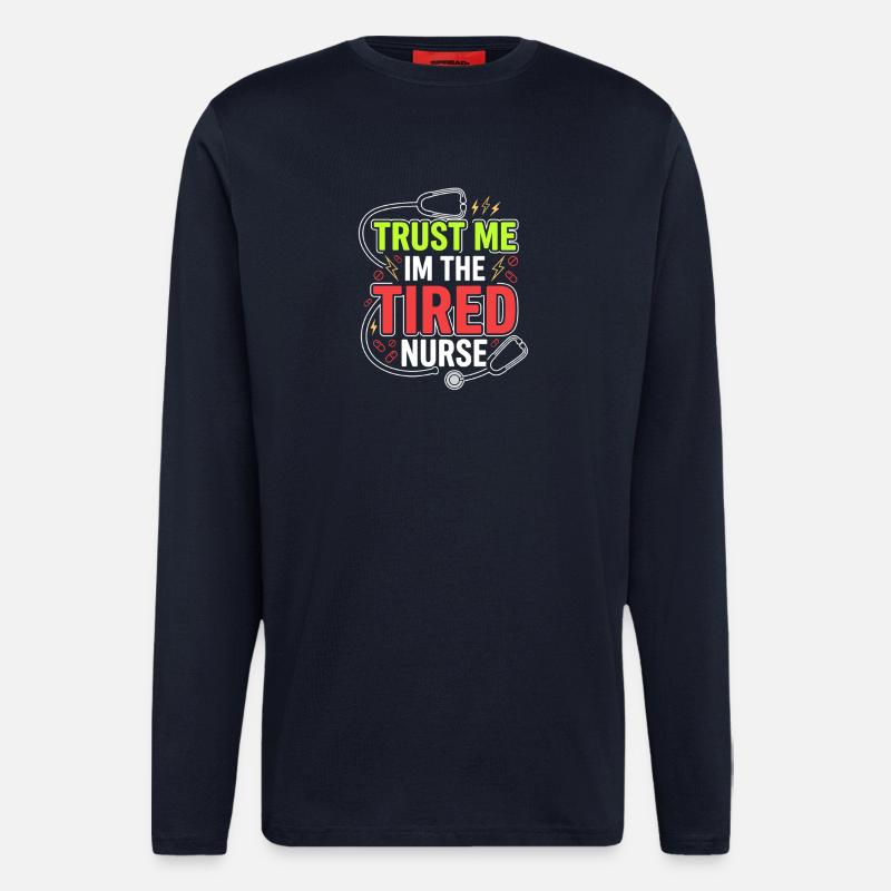 Nachtschicht-krankenschwester, Müde - Langarmshirt - made by SPREAD  - DARK NAVY