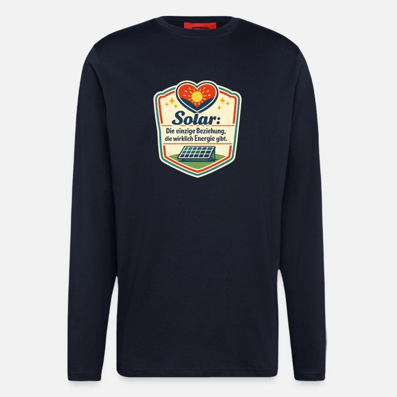 Solarliebe: Energie durch Liebe - Langarmshirt - made by SPREAD - DARK NAVY