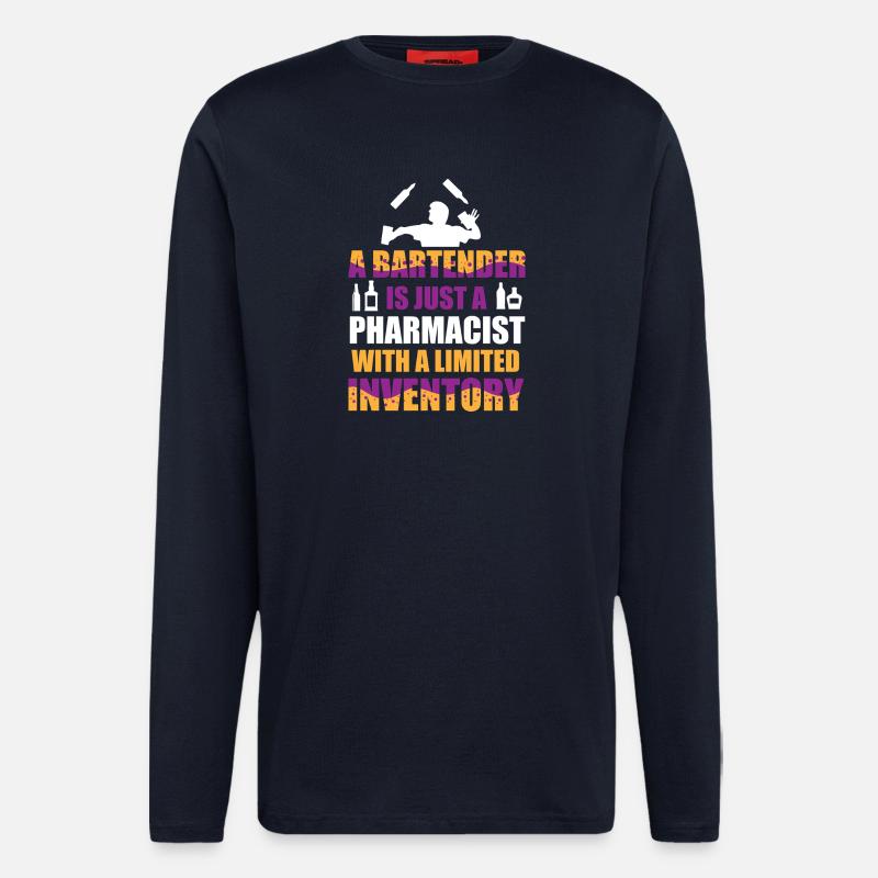 Barkeeper Kellner bartender Barmann - Langarmshirt - made by SPREAD  - DARK NAVY
