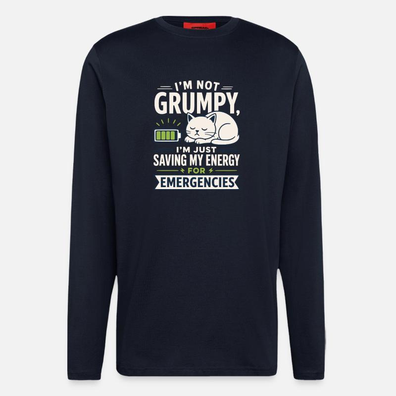 Katzenenergie fürs Notfall - Langarmshirt - made by SPREAD  - DARK NAVY